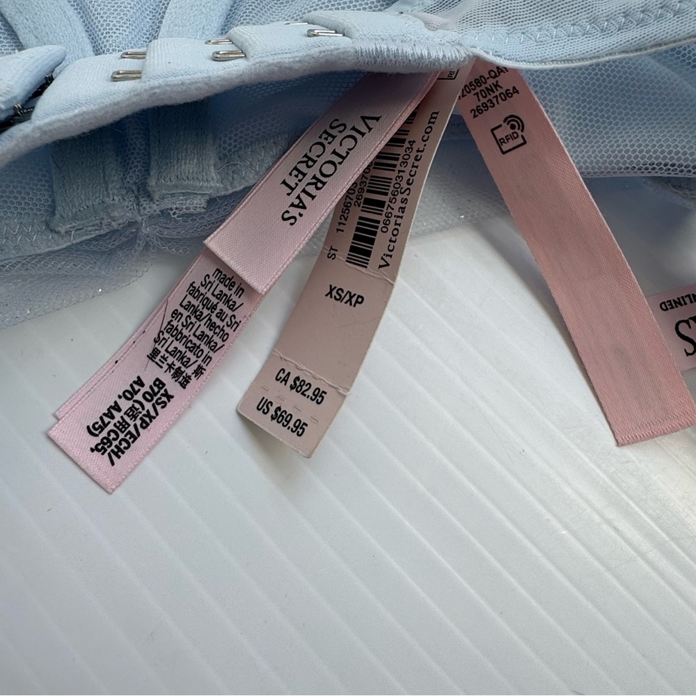 Victoria's Secret twinkle cameo Light Blue Tulle Bralette size XS baby blue - Picture 5 of 11